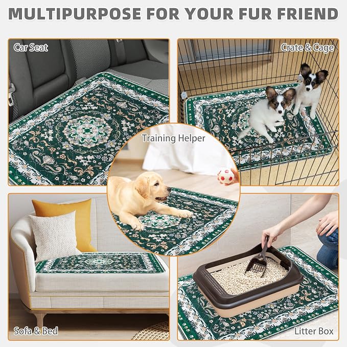 Washable Pee Pads for Dogs, 2 Pack Super Absorbent Reusable Puppy Training Pads Waterproof, Nonslip and Leak-Proof Dog Pee Pads, Large Pet Mats Whelping Pads for Floor, Crate, Couch 36*41