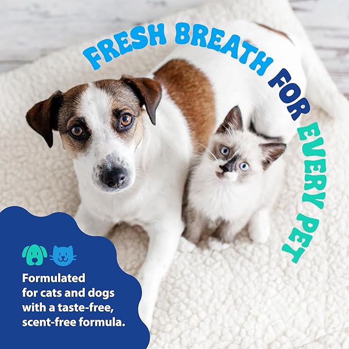Dental Fresh Water Additive for Dogs and Cats, Clean Teeth and Fresh Breath, Daily Pet Oral Care Just Add to Water, Flavorless, 8 fl oz