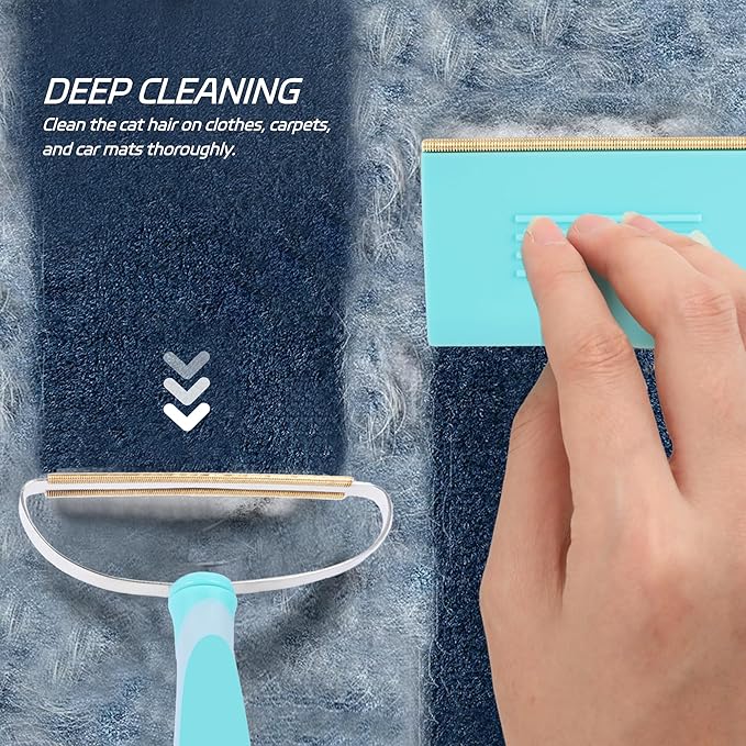 Pet Hair Remover, Cat and Dog Hair Remover Portable Reusable Remover Tool, Carpet Rake, Lint Remover, Two Different Sizes of Removal Tools for Sofas, Carpets, Clothes and Pet Towers, Versatile Usage