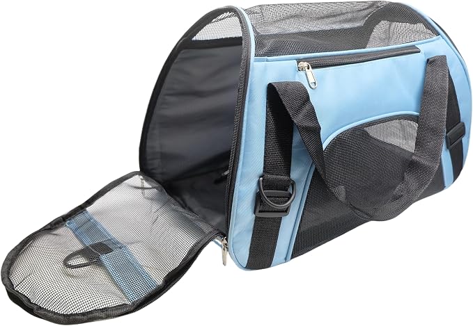 ZaneSun Cat Carrier,Soft-Sided Pet Travel Carrier for Cats,Dogs Puppy Comfort Portable Foldable Pet Bag Airline Approved (Medium-Blue)