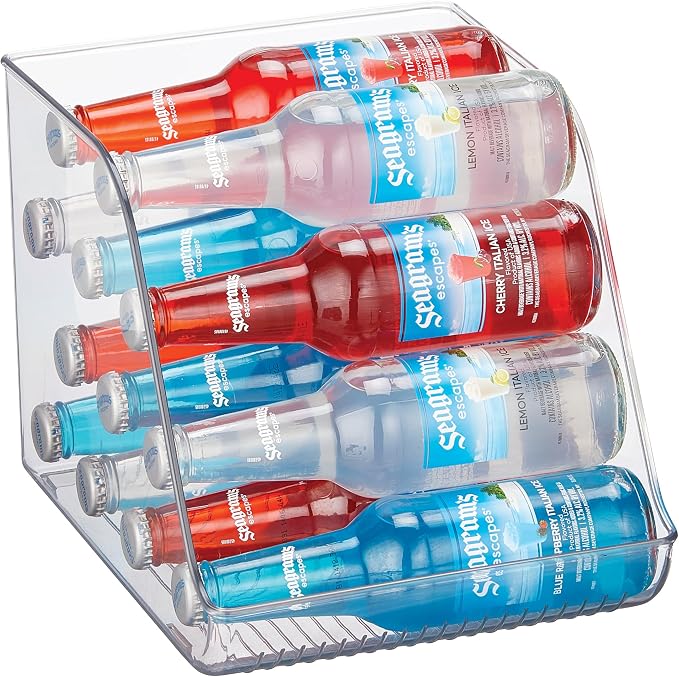 iDesign Water Bottle Organizer for Fridge, Clear | Made in USA