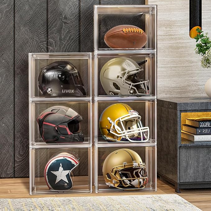 5 Pack Extra Large Clear Storage Box for Cowboy Boots,Helmets,Large Handbag | For western style boots, motorcycle helmets, handbags, collectibles & seasonal storage while keeping everything organized