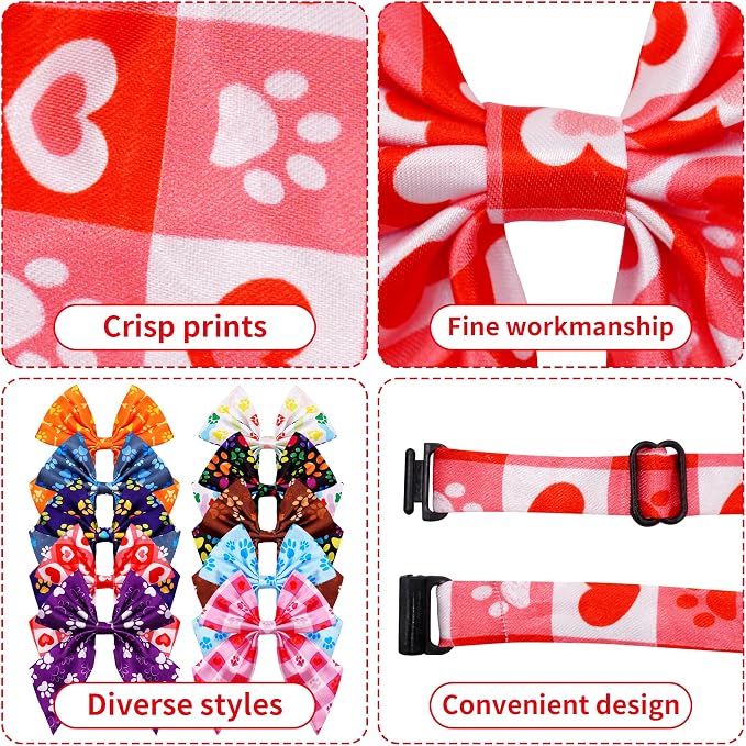 PET SHOW 10 Pack Paw Sailor Dog Bowties for Large Dogs