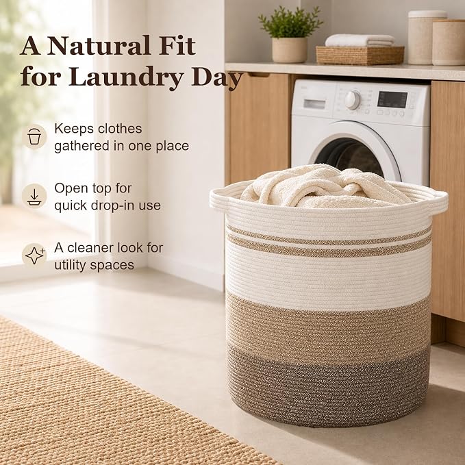OIAHOMY 60L Laundry Basket Laundry Hamper Nursery Hamper Gradient Yellow | Tall Dirty Clothes Hamper with Handle,Blanket Basket,Decorative Basket for Living Room,Storage Basket,Toy Storage