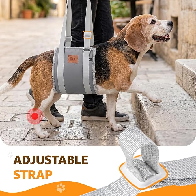 Adjustable Dog Sling for Medium Dogs Soft Post-ACL Surgery Mobility Aid | Dog Lift Harness, Helps Seniors, Injured, Disabled and After ACL Surgery Dogs, Daily Walk/ Stairs, Soft Padded, Easy to Use