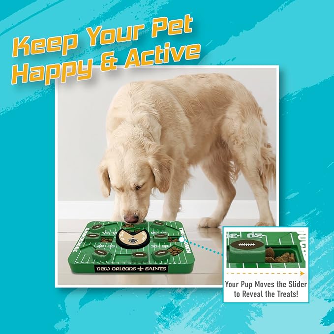 Pets First NFL NEW Orleans Saints Large Puzzle Toy, Dog Puzzle Treat Toy, New Large Size, Interactive Dog Treat Toy, Dog Slow Feeding Toy