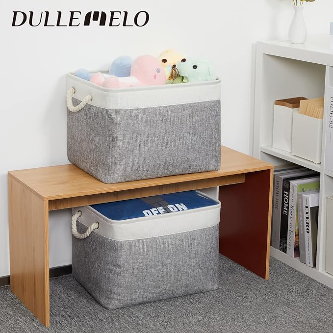 Large Fabric Collapsible Cube Storage Baskets for Organizing 16x12x12 | Storage Bins for Organizing Fabric Collapsible Organizer Baskets