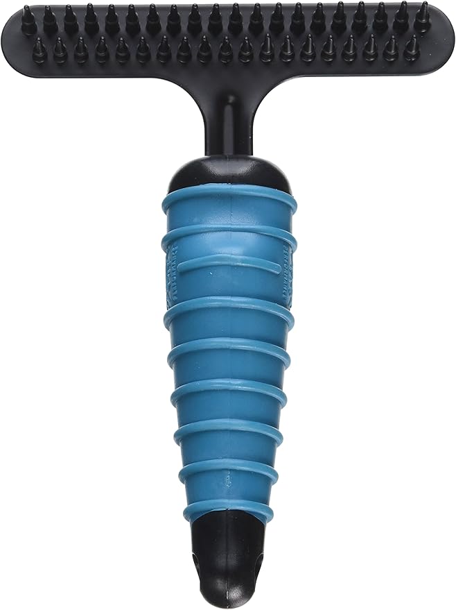 Master Grooming Tools Ergonomic Double-Row Undercoat Rakes — Efficient Tools for Grooming Dogs, 39 Pins, Blue