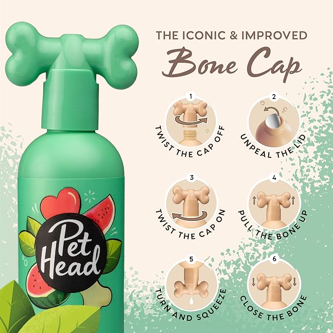 Pet Head Furtastic Dog Shampoo | Watermelon Scent | Dog Shampoo for Smelly Dogs | Knot Detangler | Care for Long, Tangly Curls & Coats | Vegan | Gentle Formula for Puppies | Made in USA | 16 fl. oz.