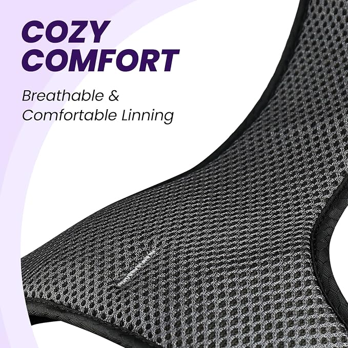 VIVAGLORY No Pull Dog Harness Vest Harness, XS, Purple - Patterned | with Handle Front and Back Clip for Training & Pulling, No Pull & Escape Proof Padded Adjustable for Pet Puppy