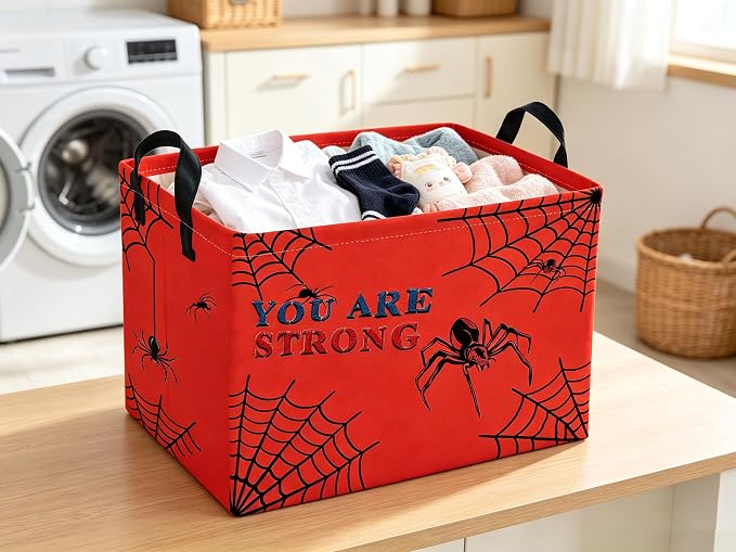 Rectangle Kids Baskets Sdiper Basket Cute Storage Bin Fish Box for Room Decor Gift Basket(wenzizhizhu)