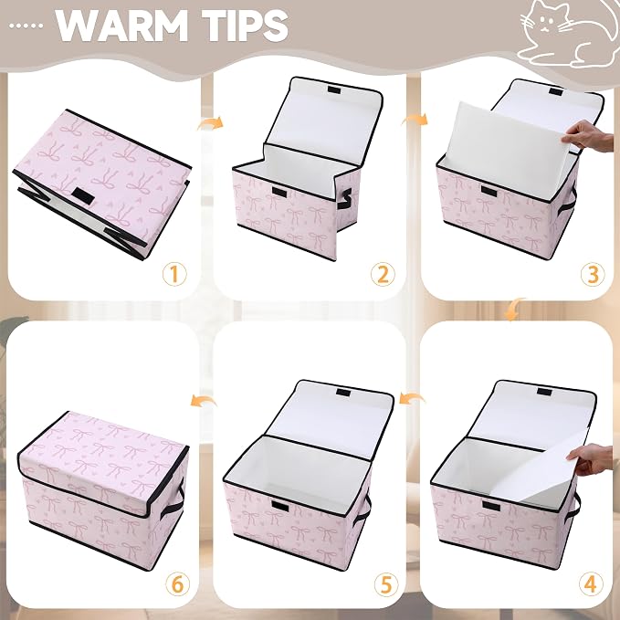 Stackable Clothes Storage Bins with Lids 3 Pack | Closet Organizers Fabric Box for Home and Office,Blanket Clothes Organizers,Under Bed Storage Containers