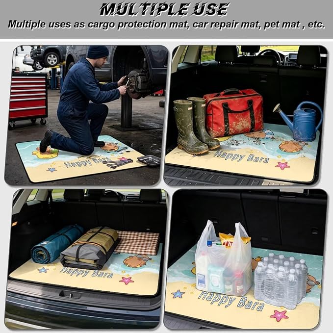 Universal Cargo Liners Rear Happy Capybara Car Trunk Mats All Weather Trunk Protection Cargo Liner Suitable for Most Cars SUVs, Non Slip, Dustproof