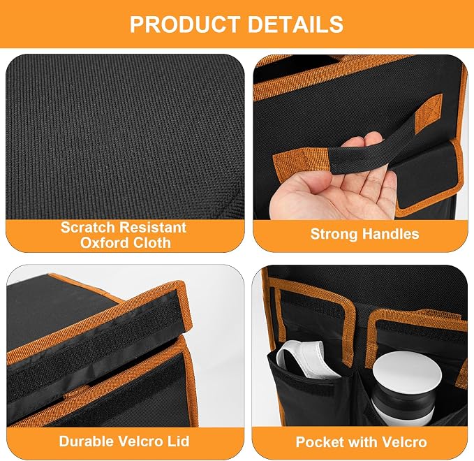 Back Seat Extender for Dogs up to 200lbs, Backseat Extender with Storage Pockets, Collapsible Dog Car Front Seat Extender for Travel