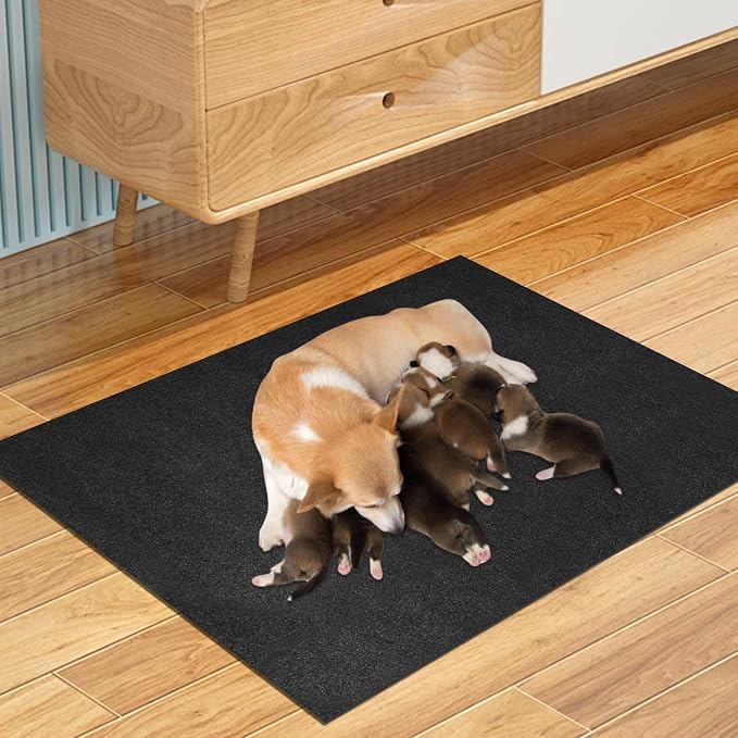 Dog Playpen Mat, Dog Crate Pad Liner for Kennel Training Under Pet Cage Mat Absorbs Waterproof Non-Slip Reusable Puppy Pad to Protect Floors, 59 x 48 inches