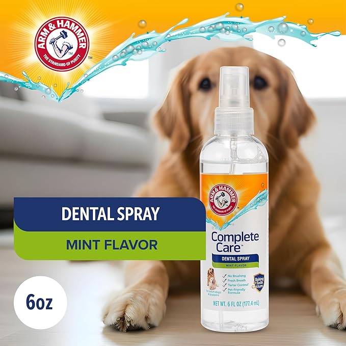 Arm & Hammer Complete Care Brushless Dental Kit for Dogs – Includes No-Brush Oral Gel + Dog Dental Spray, Fresh Breath, Tartar Control, Baking Soda Enhanced Dental Dog Supplies, 4oz