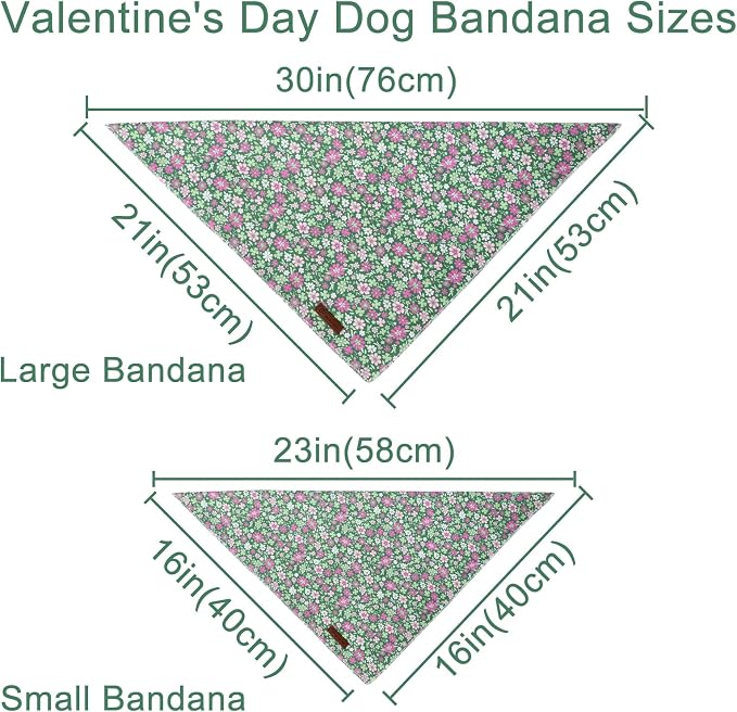 St. Patrick's Dog Bandana, UP URARA PUP Shamrock Triangle Bid Scarf for Medium Large Dogs, Cotton Kerchief for Girl Boy Puppies, Cute Spring Green Bandana,S