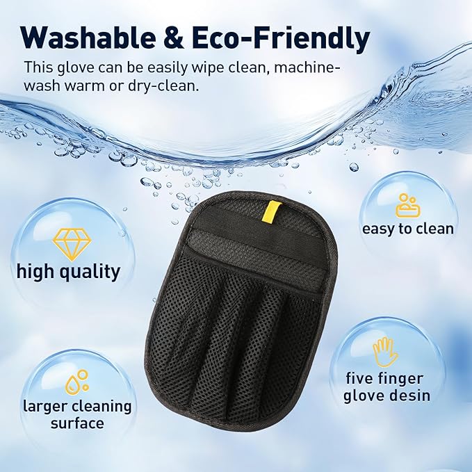 Pet Hair Removal Glove for Cats & Dogs, Five-Finger Electrostatic Pet Hair Remover Glove Reusable Brush Pet Hair Tool for Carpet, Car Seat, Couch and Laundry