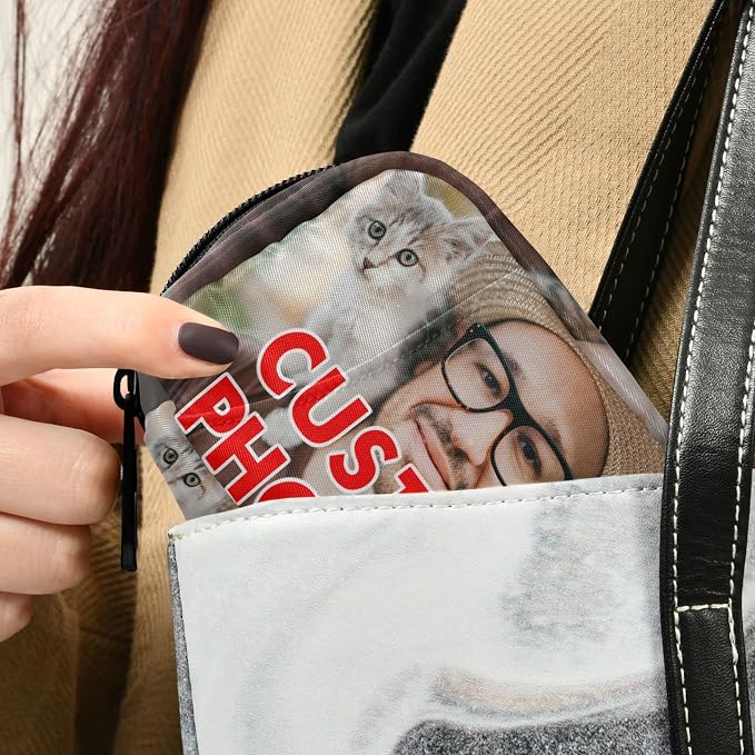 Custom Pill Bag with Photo Personalized Pill Box 7 Day Pill Case Travel Pill Organizer Bag with Zipper Portable Weekly Case Compact Size for Vitamin Supplement Holder