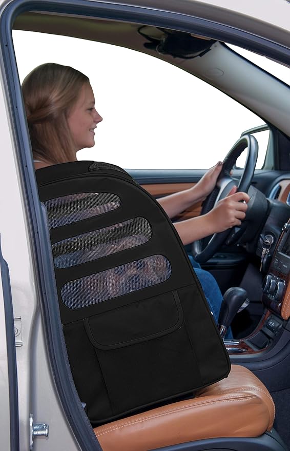 Pet Gear I-GO2 Roller Backpack, Large/X-Large Traveler Plus, Onyx | Travel Carrier, Car Seat for Cats/Dogs, Mesh Ventilation, Telescoping Handle, Storage Pouch, Included Tether