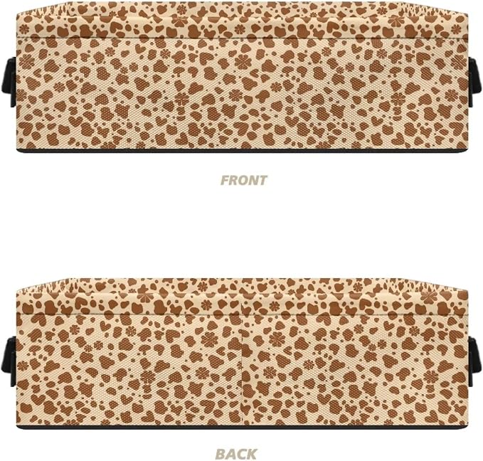 Leopard Toilet Paper Storage Basket with Handle, Decorative Shelf Bins Bathroom Basket Toilet Tank Topper Paper Storage for Toilet Roll Paper, Vanities Cabinets Towels