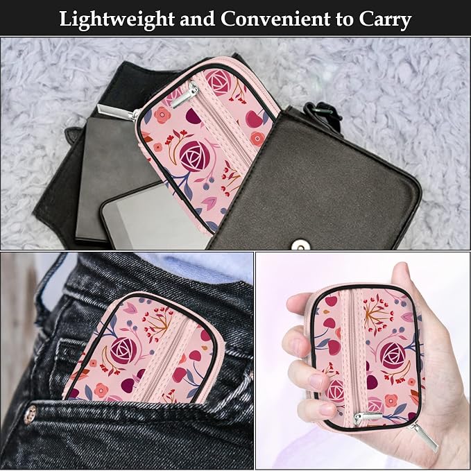 Serfeymi Weekly Travel Pill Organizer Pill Case for Purse with Removable 7 Day Pill Box, Fashionable Travel Medicine Organizer Pill Container for Medicine, Vitamin, Supplement - Pink 01