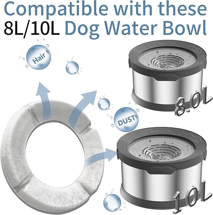 Filter Replacements for Xetino 8L/10L/12LNo Spill Dog Water Bowl 4 Packs