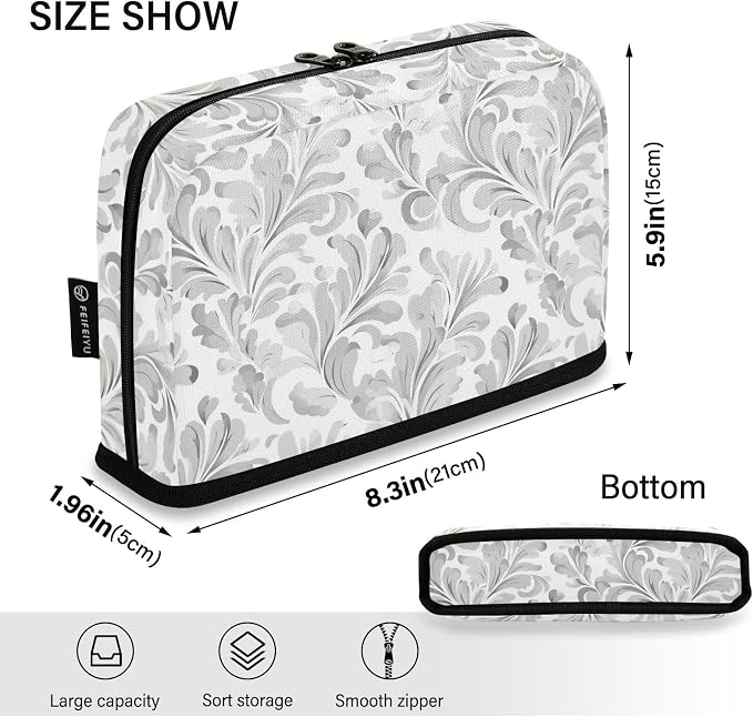 Aslsiy Large Capacity Pencil Case Floral Baroque Damask Grey (4) Pencil Pouch for Boys Girls Portable Pen Bag Organizer Standing Makeup Bag for School Office Supplies