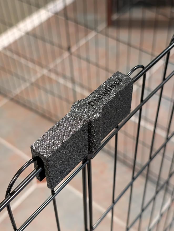 Pet Playpen Square/Rectangle Shape Keeper - 8 Brackets (4 Corner + 4 Straight) Configuration Stabilizer for Wire Metal Exercise Pen - Dog Puppy Bunny Kennel Clamp Holder (Black)