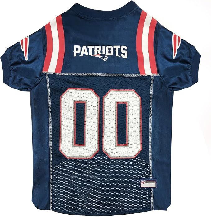 Pets First NFL New England Patriots Dog Jersey, Size X-Small, Football Shirt Costume for Pet, Dog Sports T-Shirt, NFL Team Clothing for Cats, Licensed Pet Apparel Available in 7 Sizes and 32 Teams