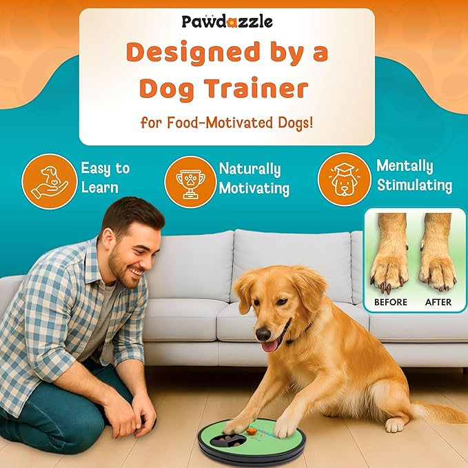 Dog Nail Scratch Board with Treat Box - Interactive Dog Scratch Pad for Nails with Built-in Reward System | Non-Slip Base & Extra Sand Paper Sheet Included, Stress-Free File Board for Pets