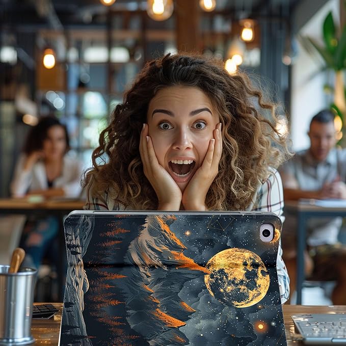 for Microsoft Surface Pro X/Pro X Plus-13 2019/2020/2021/2024 Tablet Case,Auto Wake/Sleep,Adjustable Stand Protective Cover - Starry Mountain