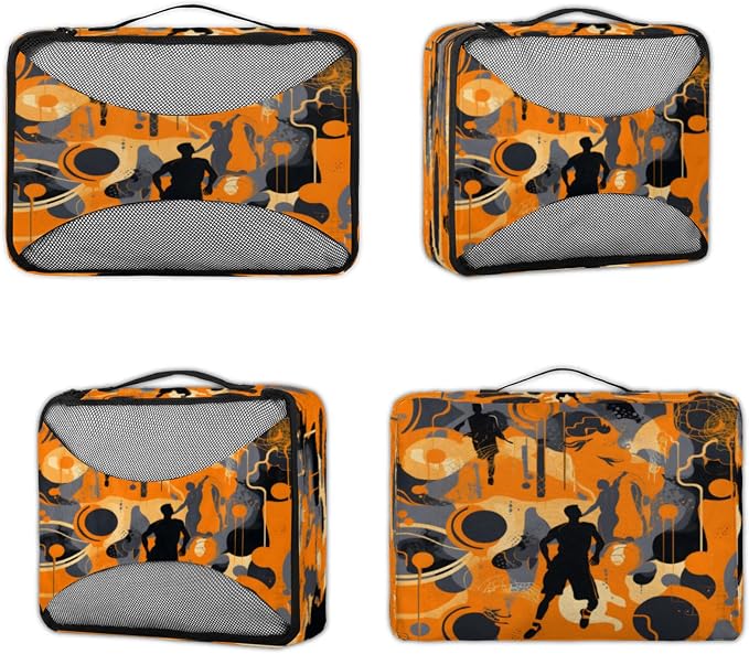 Sports Theme Packing Cubes for Travel, Luggage Packing Organizers, Sports Travel Accessories Large Toiletries Bag for Clothes Shoes Cosmetics Toiletries