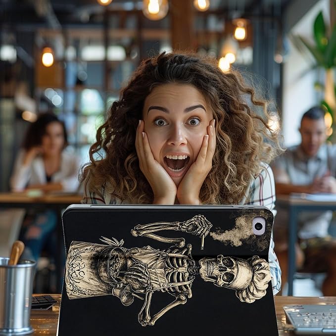 for Microsoft Surface Pro 11/10/9-13" 2024/2022 Tablet Case,Auto Wake/Sleep,Adjustable Stand Protective Cover - Skeleton Chef
