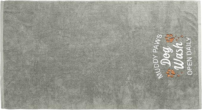 DAN RIVER Dog Towel - Pack of 1, 100% Cotton, 20x40, Ultra Soft 450 GSM, Super Absorbent & Quick Drying Towel for Dogs, Cats, and Other Pets, High Rise.