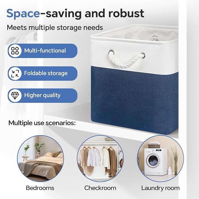 ECDYQXVU 13x13x13 Inch Storage Cube Bins Foldable Organizer Baskets 6 Pack | Soft Cotton Handles, Premium EVA Fabric, Hard Cardboard Bottom, Sturdy Metal Rim, Closet Shelf, Living Room, Bedroom, Laundry