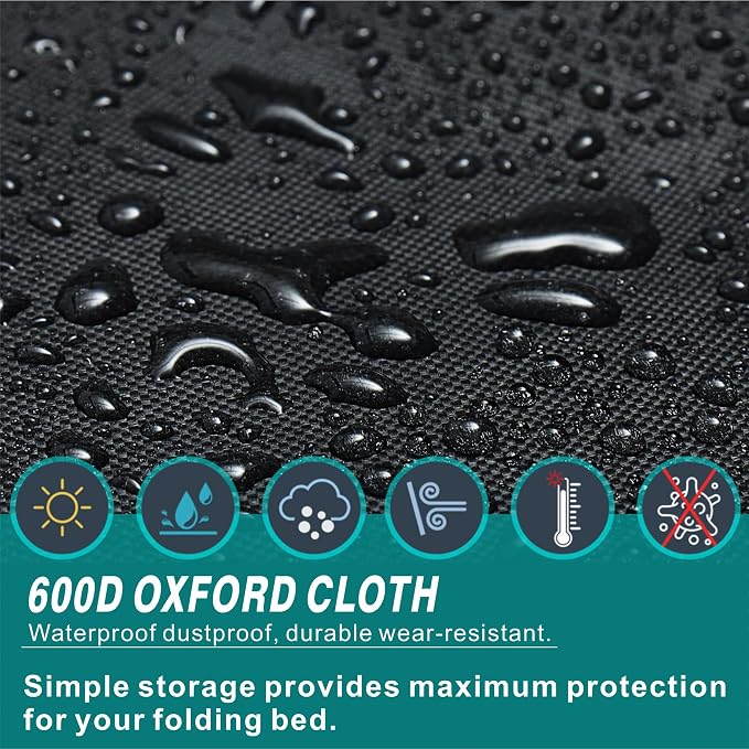 Rollaway Bed Cover, 600D Oxford Storage Protector with Zipper & Handles | folding bed cover featuring breathable storage design, secure fit, and easy access for everyday organization