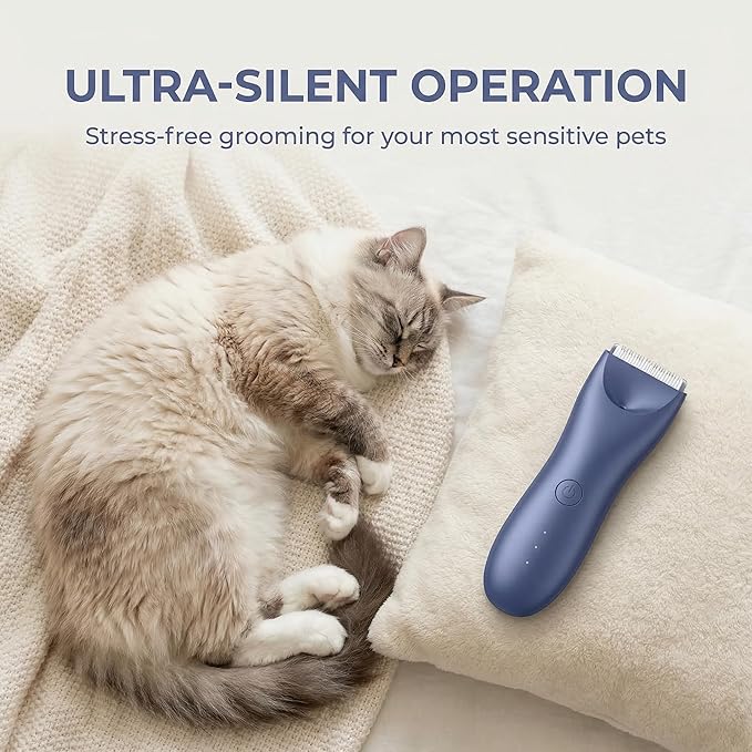 Dog Clippers with LED Light - Quiet Pet Grooming Kit for Paws, Eyes, Ears, Face, Rump - Waterproof Cordless Cat Hair Trimmer for Small Medium Dogs & Animals