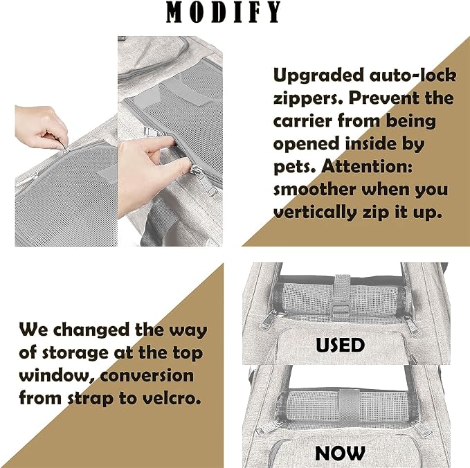 GAPZER Pet Carrier for Large Cat Soft-Sided Animal Traveling Bag up to 20lb | Privacy Protection Big Kitten Car Travel Cloth Carry Bag up to 20 lbs, Small Animal Portable Mesh Kennel Cage for Vet Visits