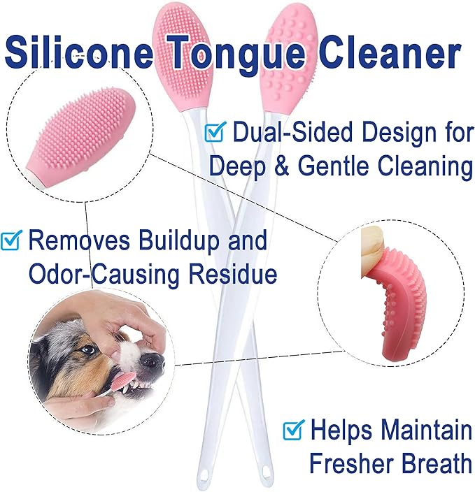 9-Piece Dog Tooth Brushing Kit, Pet Dental Hygiene & Grooming Set for Dogs and Cats, Includes Dual-Head Toothbrush, Finger Brushes, Tongue Scraper and Tear-Stain Grooming Brush