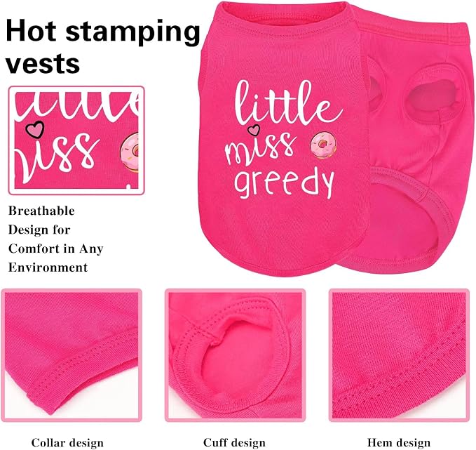 Pink Cotton Dog Shirt with 'Little Miss Princess' Print, Soft & Breathable Pet Apparel for Small to Large Dogs, All-Season Sleeveless Vest, Cute and Comfortable Dog Outfit.Pink Crown M