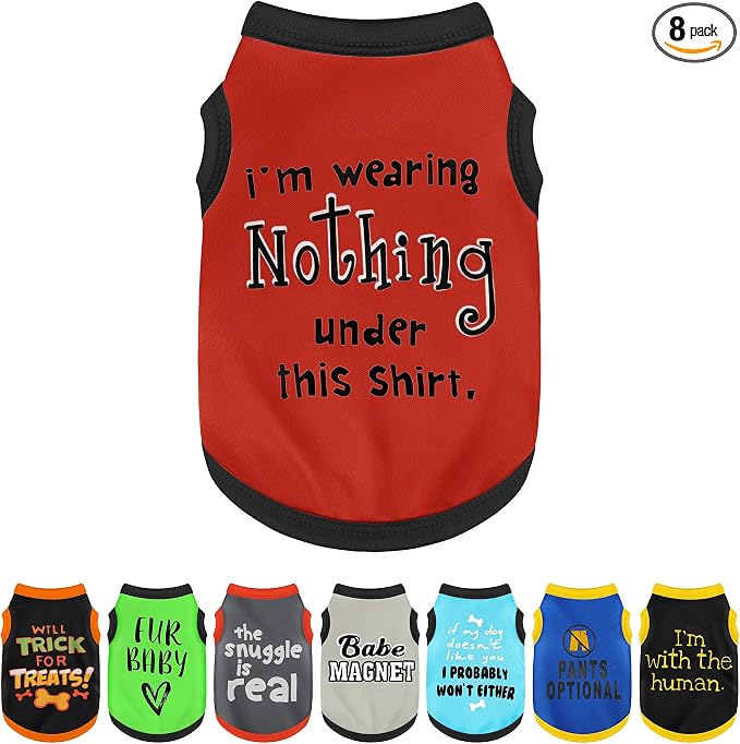 Elevate Your Pet's Seasonal Style with Playful Panache: with Adorable Beautifully Printed Dog Shirts Featuring Hilarious Printed Patterns for Airy Comfort in Summer and Fall Classic Series4 X-Small