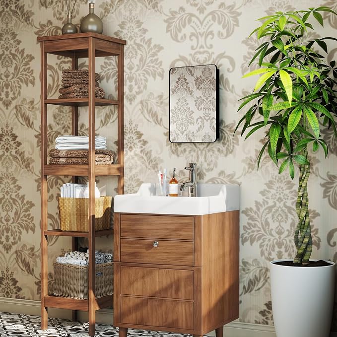 14x18 in Medicine Cabinet with Mirror for Small Space, Matte Black | Fully Assembled; Recessed or Surface Mount; Metal Construction with One Adjustable Glass Shelf for Flexible Storage