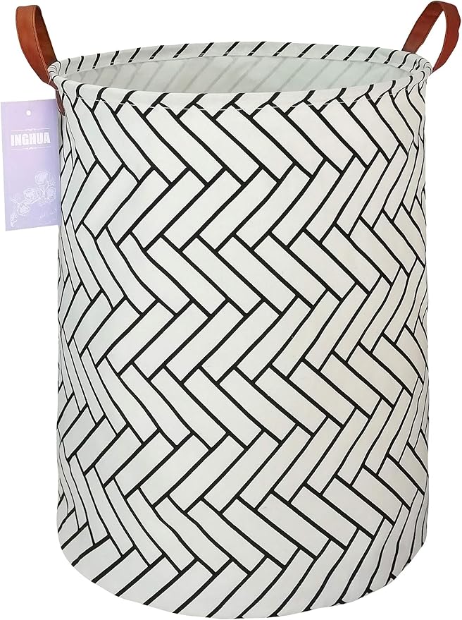 Weave Laundry Hamper Large Canvas Fabric Storage Basket | Organizer Bin Dirty Clothes Collapsible Waterproof for College Dorms, Boys and Girls Bedroom,Bathroom