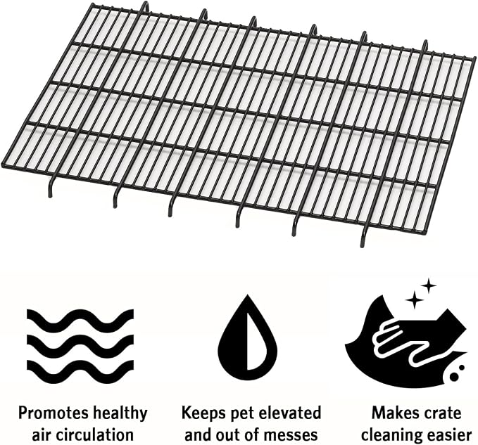MidWest Homes for Pets Floor Grid for Dog Crate; Elevated Floor Grid; Fits Models 1324TD, 1524, 1524DD, 424, 424DD, 1924, 1924DD, 1624 Curved Slide Bolt Latch, 1624DD Curved Slide Bolt Latch