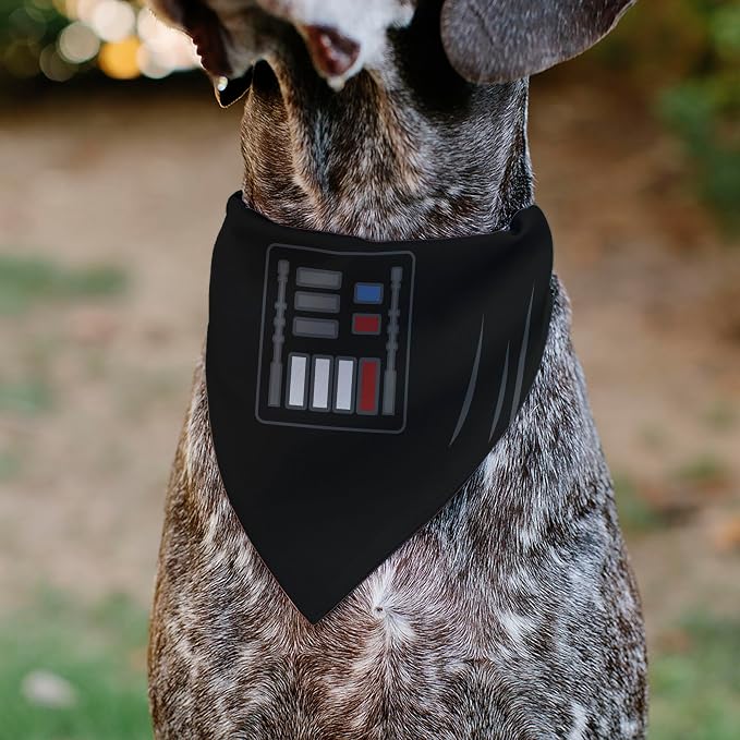 Star Wars Pet Bandana Slide On Slip Through | Star Wars Darth Vader Character Close Up Black Double Sided Polyester