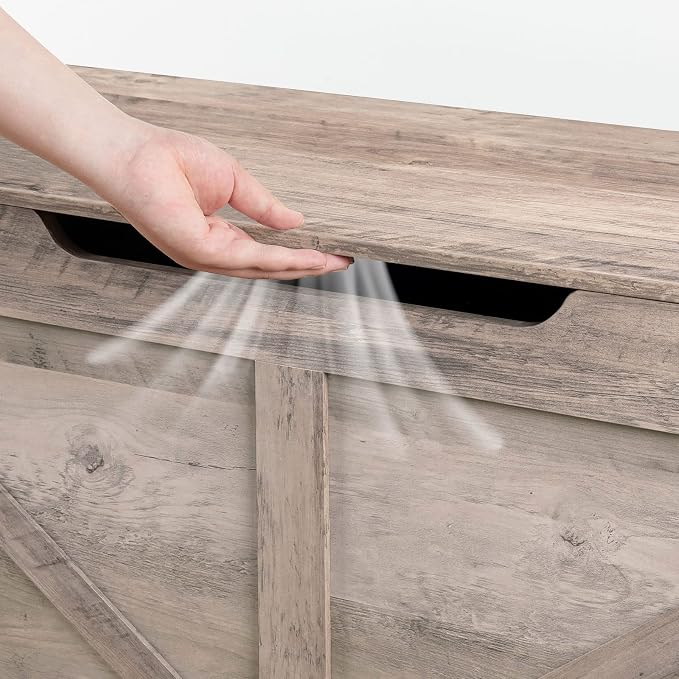 HOOBRO Storage Chest, 39.3" Toy Chest with Drawer, Wooden Storage Bench, Sturdy Entryway Bench Supports 220 lb, Safety Hinge, U-Shaped Opening, Easy Assembly, Greige BG710CW01G2