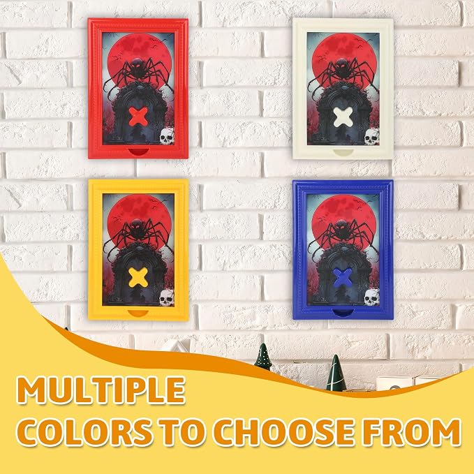Candy Dispenser Picture Frame, Wall-Mount & Tabletop Gumball Machine with Multiple Designs for Candy, Nuts, Treats, Interactive Home and Office Decor (Spider, Red)