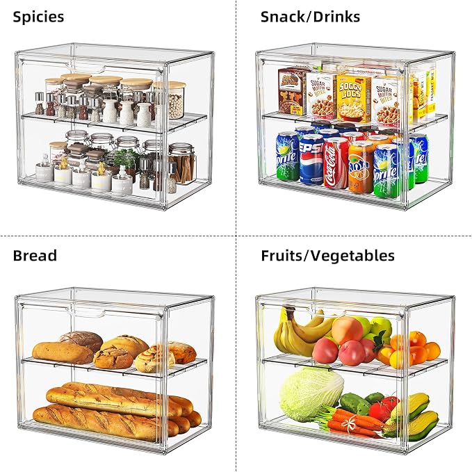 HOYOJA Large Acrylic Display Case for Collectibles, Acrylic Box with Compartment Divider Clear Mini Greenhouse for Indoor, Small Green House with Magenetic Door, 1 Pack