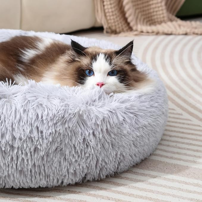 Cat Bed Bunny Bed Kitten Bed Dog Beds for Indoor Cats Pet Beds Cheap Dogs Bed Donut Dog Pillow Large Comfort Cat Pillow Warm for 4Kg Pet